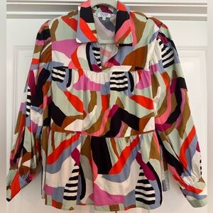 CROSBY by Mollie Burch Multicolor Abstract Blouse